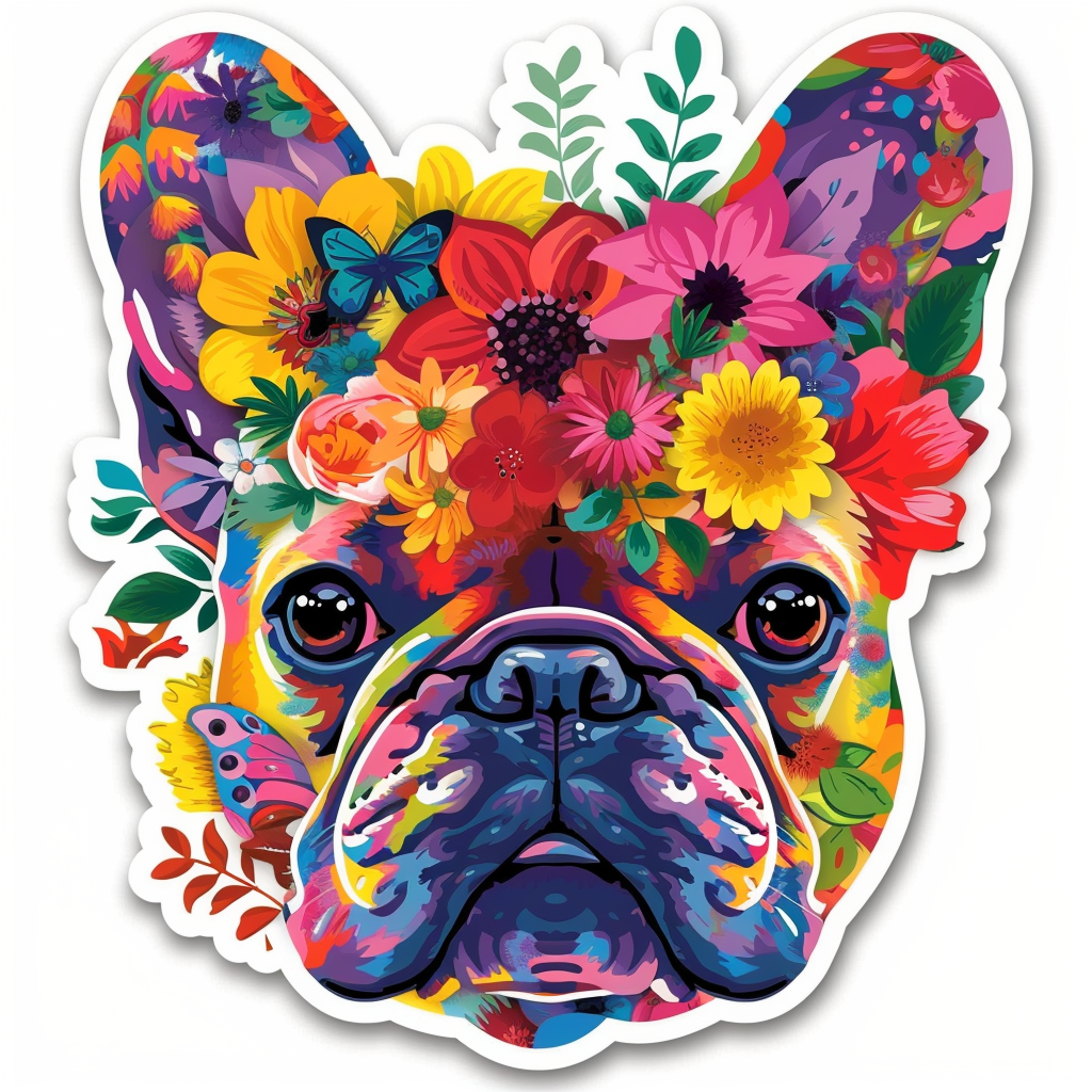 Bulldog Dog majestic Expressive surreal Vinyl Decal Sticker for Car, Laptop, Tumbler and more # F017677