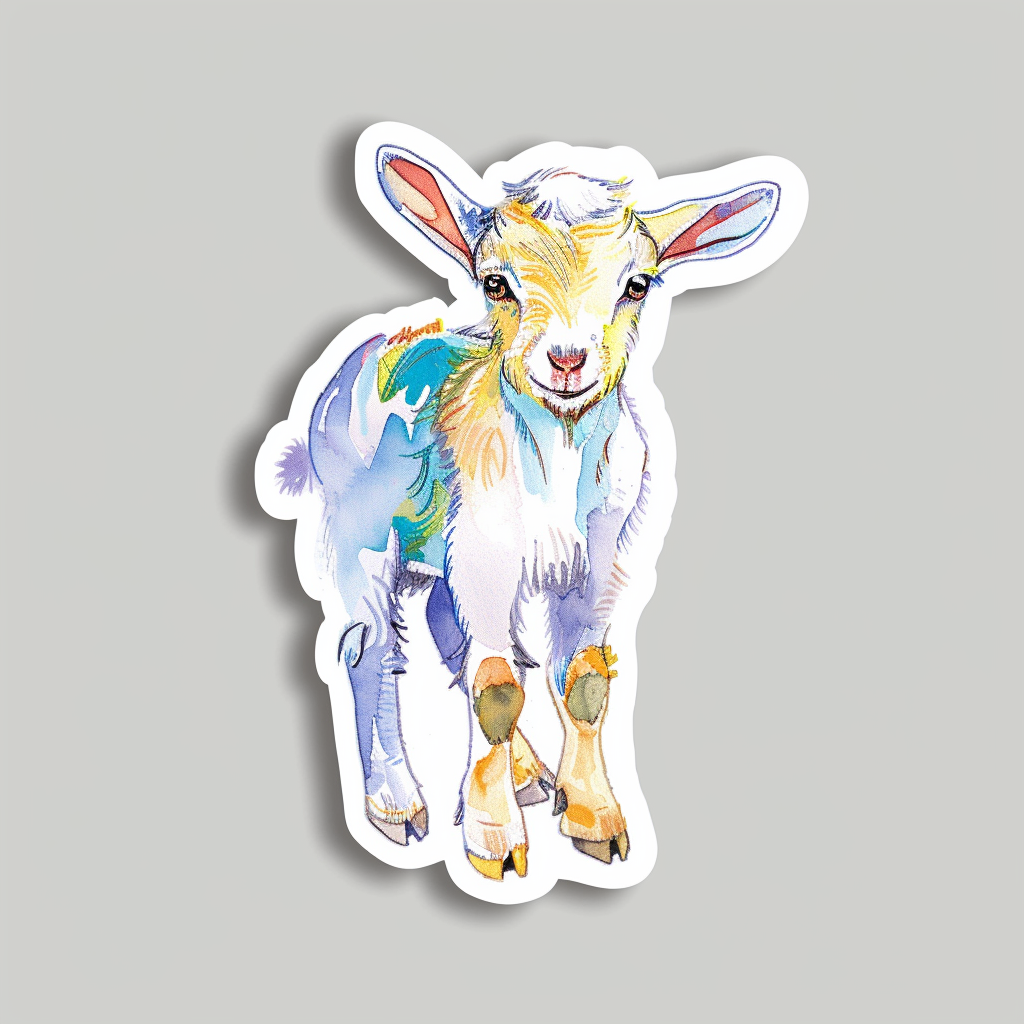 Goat majestic Expressive surreal Vinyl Decal Sticker for Car, Laptop, Tumbler and more # F020673-4" x 4"