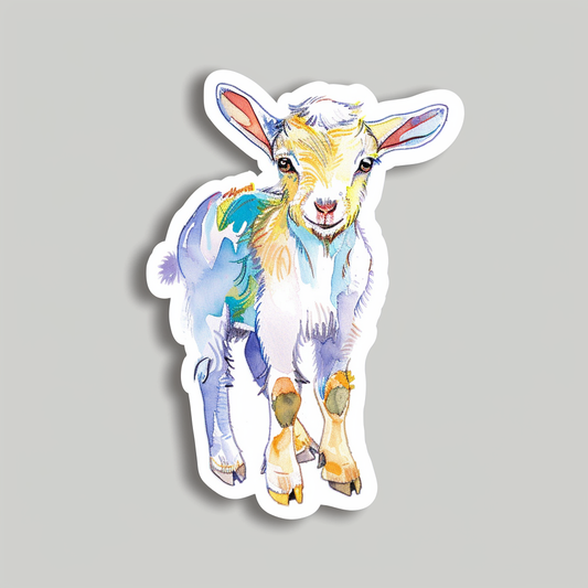 Goat majestic Expressive surreal Vinyl Decal Sticker for Car, Laptop, Tumbler and more # F020673-4" x 4"