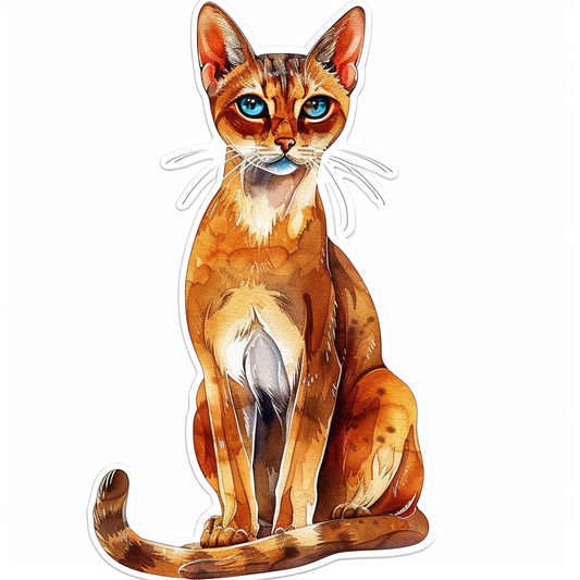 Abyssinian Cat astronaut majestic Expressive surreal Vinyl Decal Sticker for Car, Laptop, Tumbler and more # F021123-4" x 4"