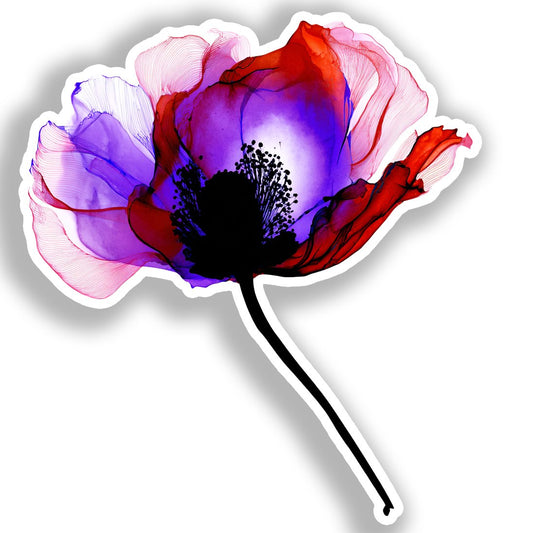 Poppy Flower Vinyl Decal Sticker for Car, Laptop, Tumbler and more # A019290-4" x 4"