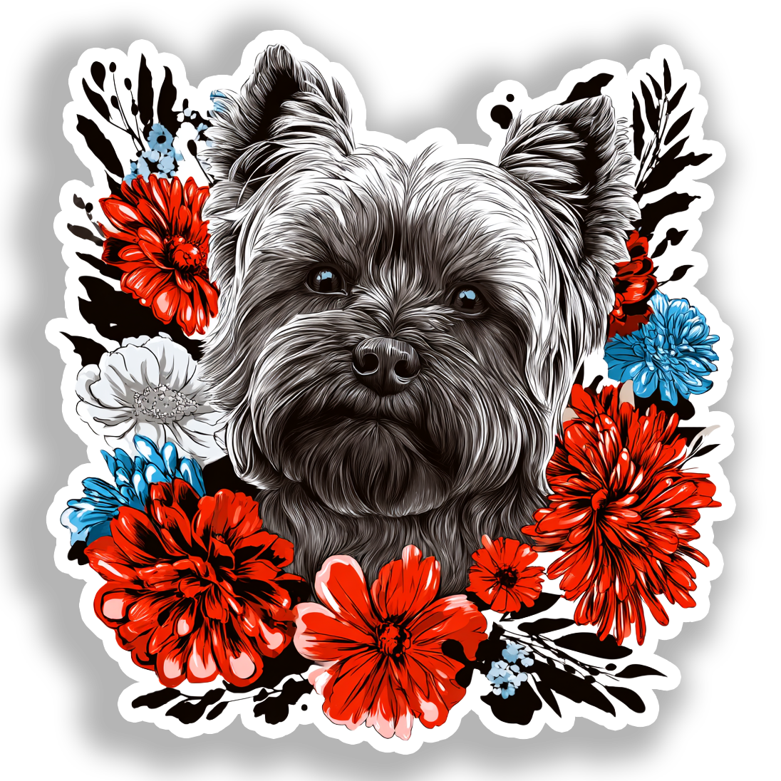 Yorkshire Terrier Dog Vinyl Decal Sticker for Car, Laptop, Tumbler and more # A017158-4" x 4"