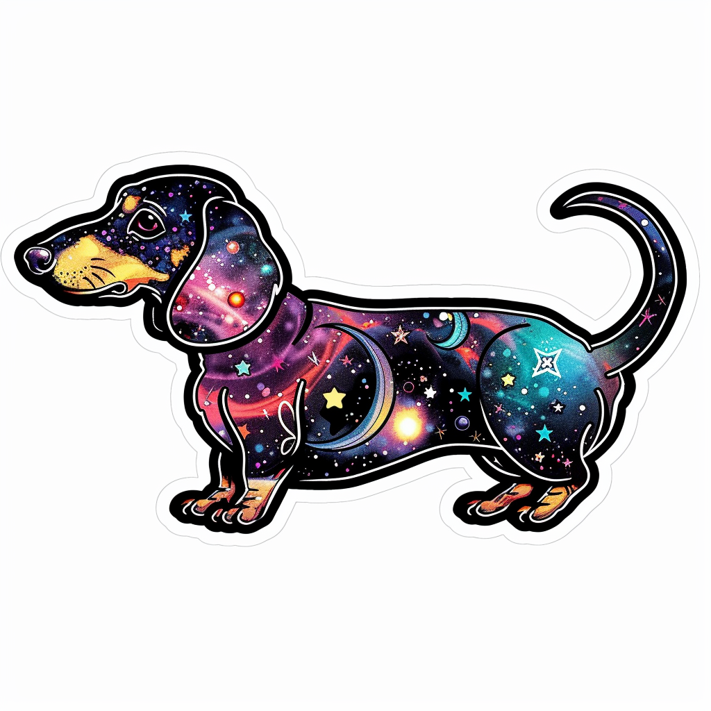 Dachshund Dog galaxy Vinyl Decal Sticker for Car, Laptop, Tumbler and more # F012975