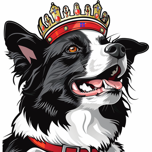 Border Collie Dog majestic Expressive surreal Vinyl Decal Sticker for Car, Laptop, Tumbler and more # F021758-4" x 4"
