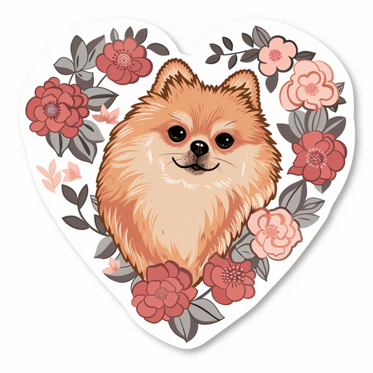 Sticker of a Pomeranian Dog majestic Expressive surreal Heartcore Vinyl Decal Sticker for Car, Laptop, Tumbler and more # F013977