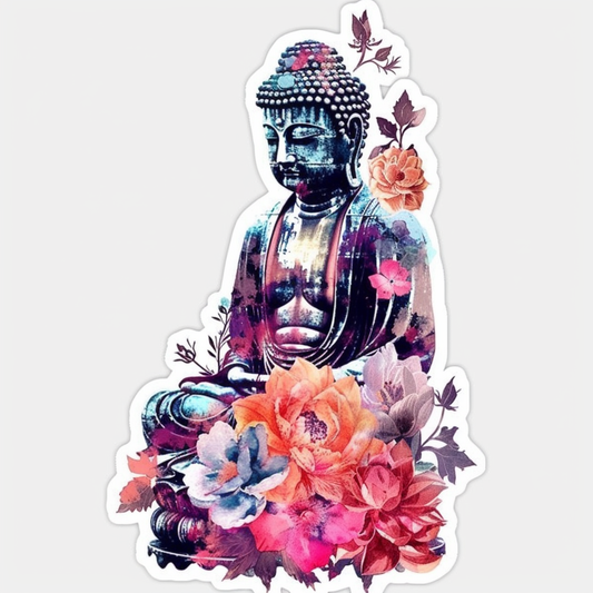 Buddha cartoon majestic Expressive surreal Vinyl Decal Sticker for Car, Laptop, Tumbler and more # F017030