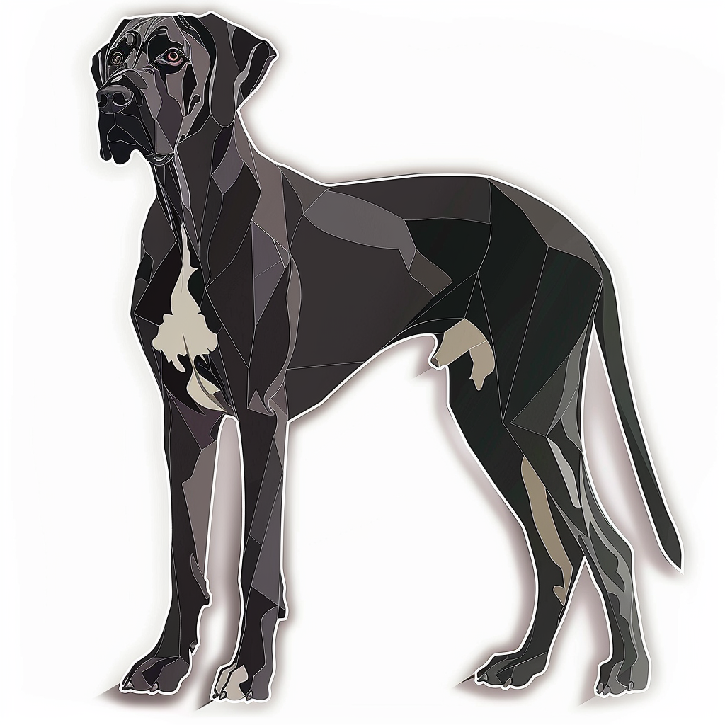 Adorable Great Dane Dog Expressive surreal Vinyl Decal Sticker for Car, Laptop, Tumbler and more # F017763