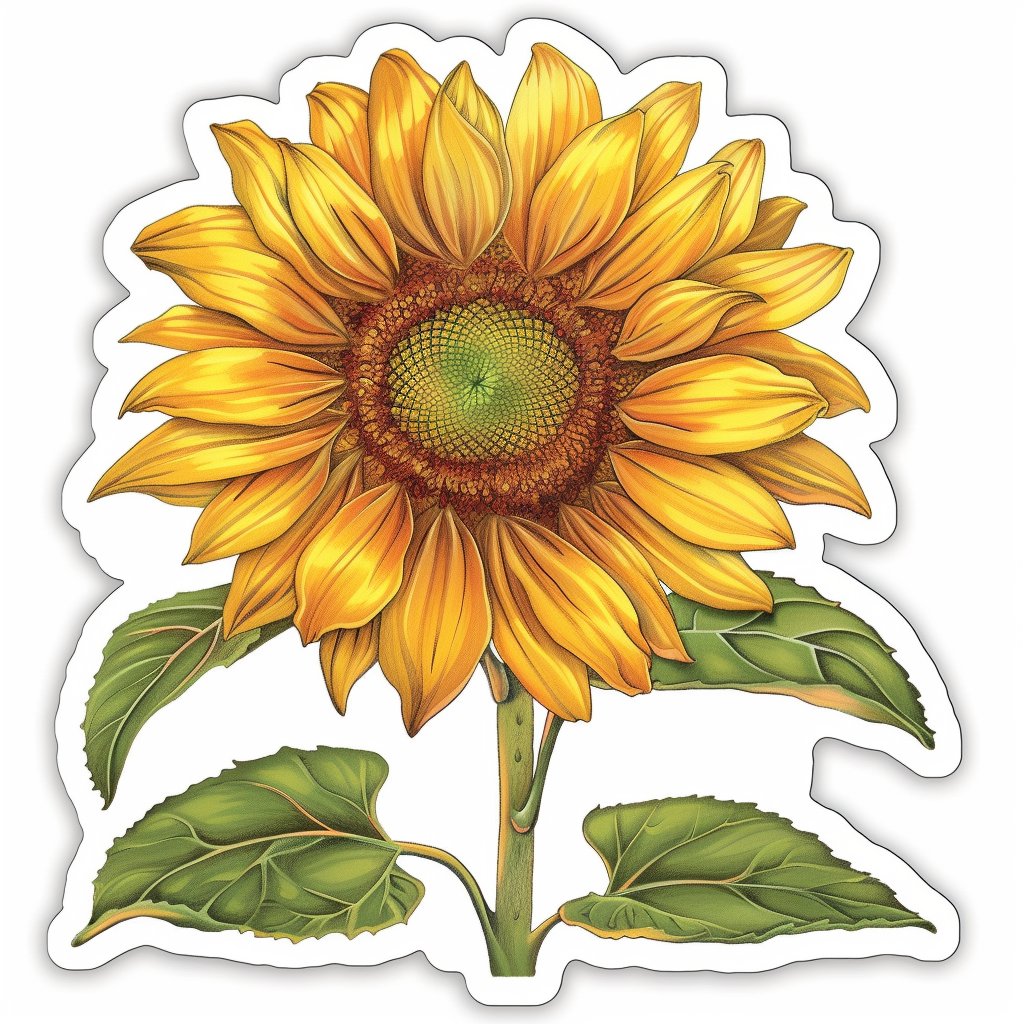 Sunflower flower majestic Expressive surreal Vinyl Decal Sticker for Car, Laptop, Tumbler and more # F023129