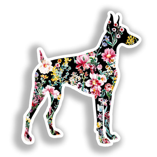 Doberman Pnscher Dog Vinyl Decal Sticker for Car, Laptop, Tumbler and more # A019677-4" x 4"