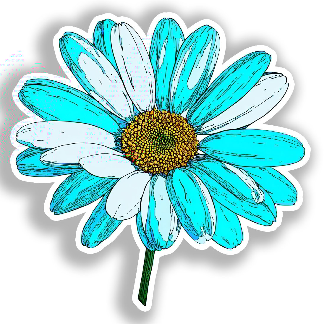 Daisy Flower Vinyl Decal Sticker for Car, Laptop, Tumbler and more # A019689-4" x 4"