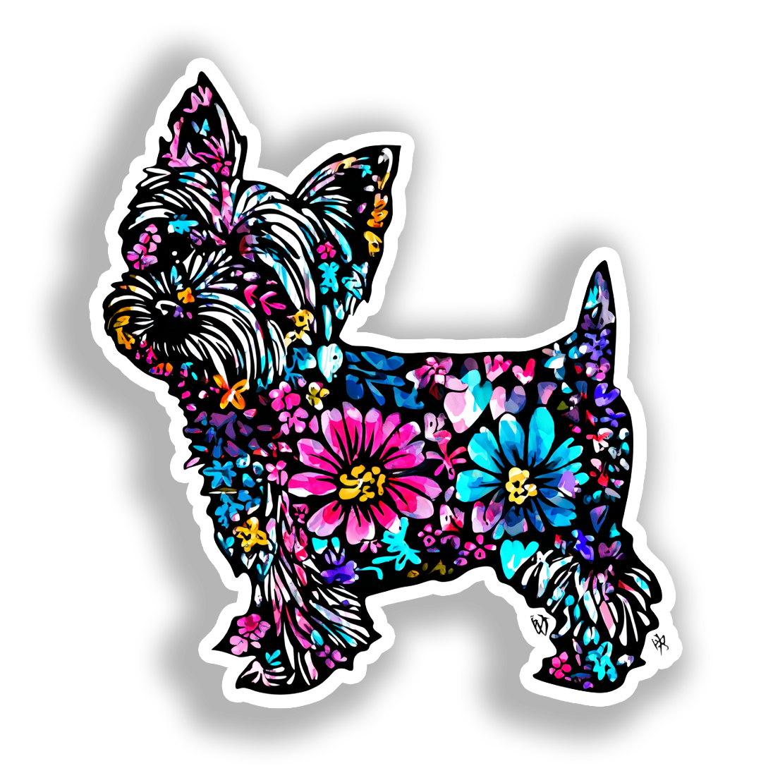 Yorkshire Terrier Dog Vinyl Decal Sticker for Car, Laptop, Tumbler and more # A017194-4" x 4"