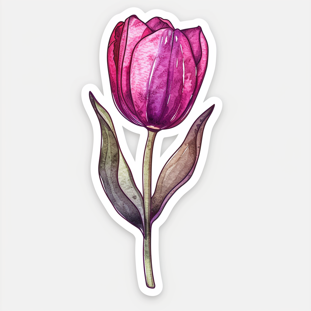 Sticker of a Tulip flower Vinyl Decal Sticker for Car, Laptop, Tumbler and more # F023419