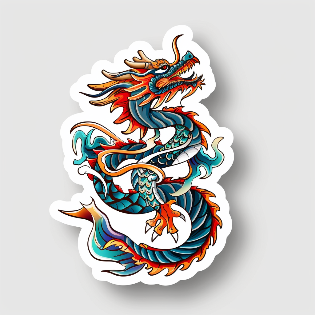 Dragon majestic Expressive surreal Vinyl Decal Sticker for Car, Laptop, Tumbler and more # F018964