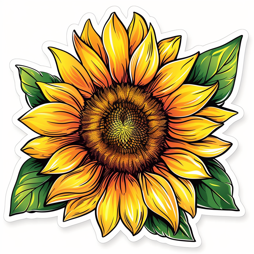 Sunflower flower majestic Expressive surreal Vinyl Decal Sticker for Car, Laptop, Tumbler and more # F022971