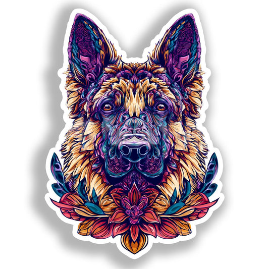 German Shepherd Dog Vinyl Decal Sticker for Car, Laptop, Tumbler and more # A019566-4" x 4"