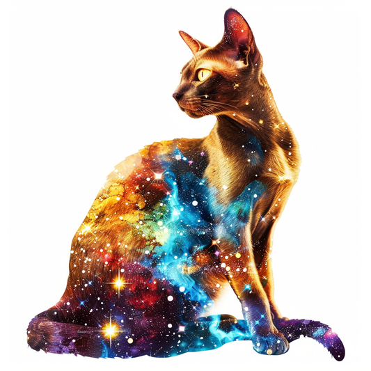 Abyssinian Cat astronaut majestic Expressive surreal Vinyl Decal Sticker for Car, Laptop, Tumbler and more # F021135-4" x 4"