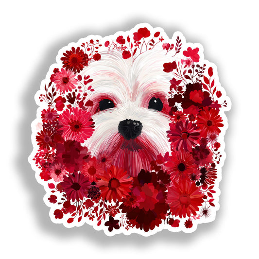 Maltese Dog Vinyl Decal Sticker for Car, Laptop, Tumbler and more # A019365-4" x 4"