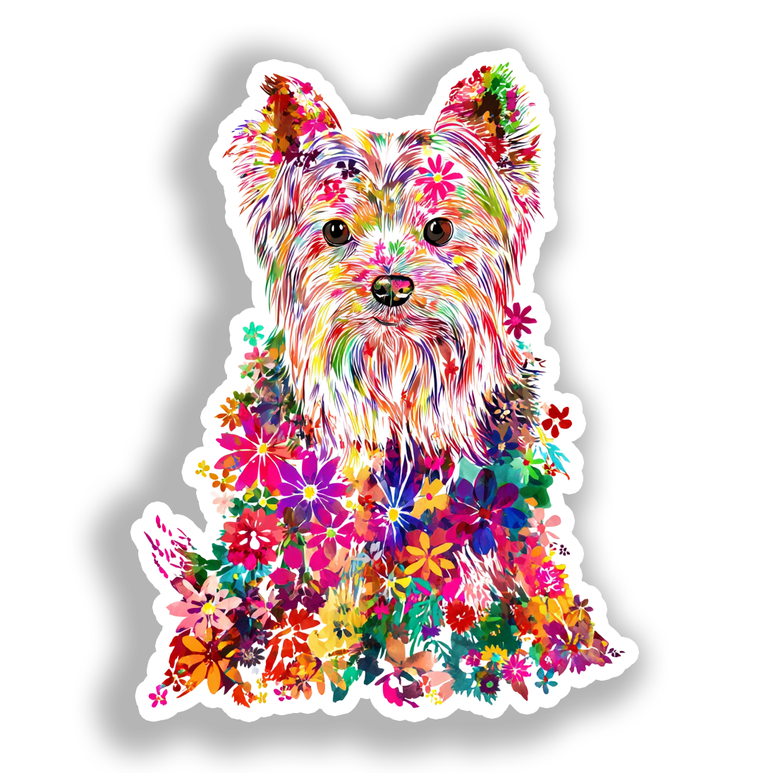Yorkshire Terrier Dog Vinyl Decal Sticker for Car, Laptop, Tumbler and more # A017167-4" x 4"