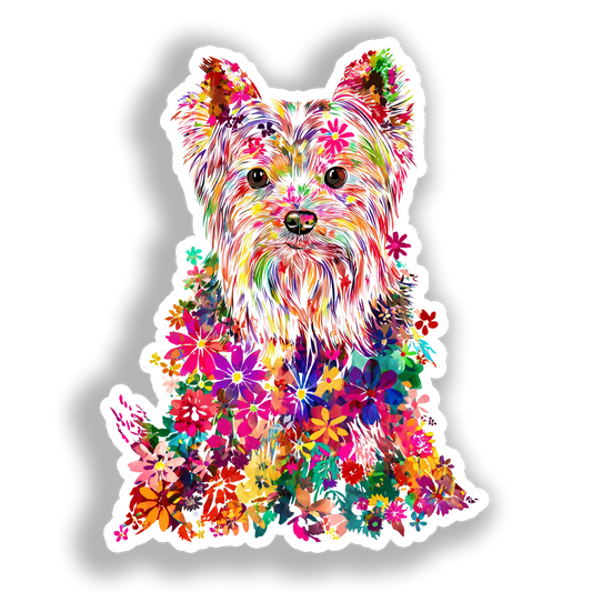 Yorkshire Terrier Dog Vinyl Decal Sticker for Car, Laptop, Tumbler and more # A017167-4" x 4"