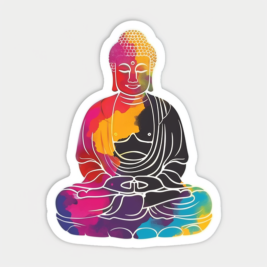 Buddha cartoon majestic Expressive surreal Vinyl Decal Sticker for Car, Laptop, Tumbler and more # F017146