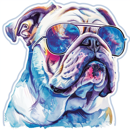 Bulldog Dog majestic Expressive surreal Vinyl Decal Sticker for Car, Laptop, Tumbler and more # F017378-18" x 18
