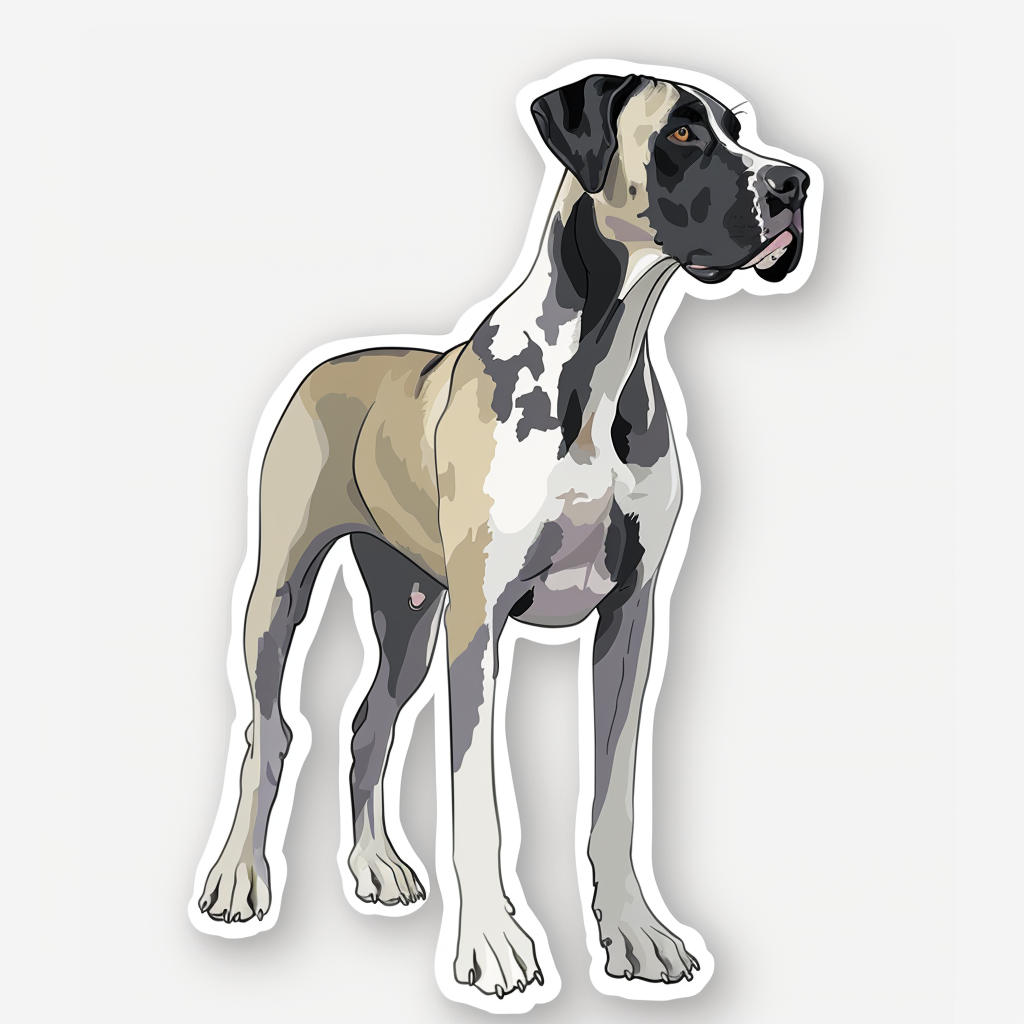 Adorable Great Dane Dog Expressive surreal Vinyl Decal Sticker for Car, Laptop, Tumbler and more # F017759