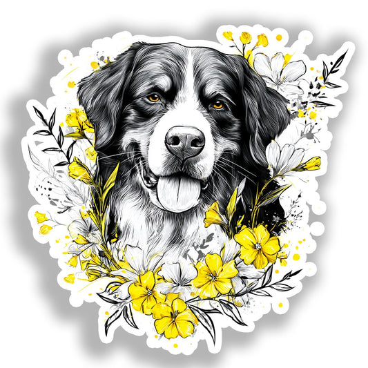 Bernese Mountain Dog Vinyl Decal Sticker for Car, Laptop, Tumbler and more # A018615-4" x 4"