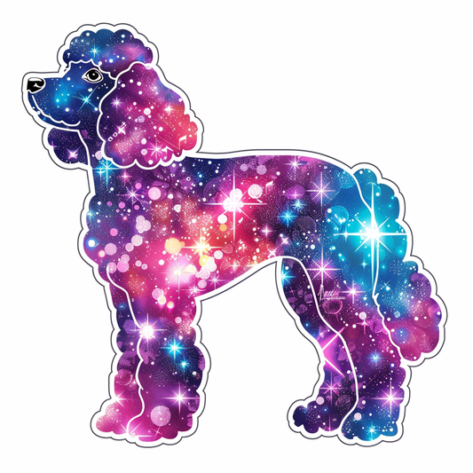 Poodle Dog galaxy Vinyl Decal Sticker for Car, Laptop, Tumbler and more # F012370