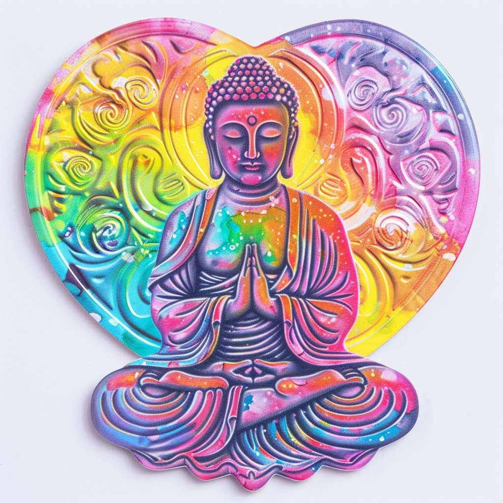 Sticker of a Buddha majestic Expressive surreal Vinyl Decal Sticker for Car, Laptop, Tumbler and more # F017203