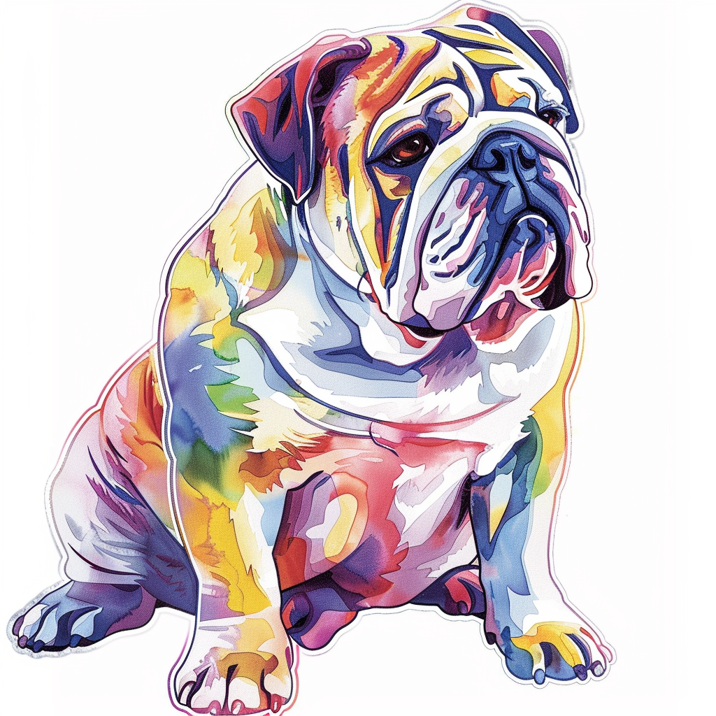 Bulldog Dog majestic Expressive surreal Vinyl Decal Sticker for Car, Laptop, Tumbler and more # F017394