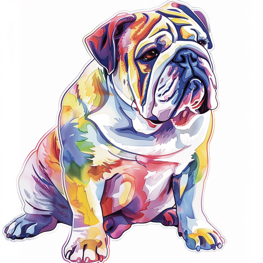 Bulldog Dog majestic Expressive surreal Vinyl Decal Sticker for Car, Laptop, Tumbler and more # F017394