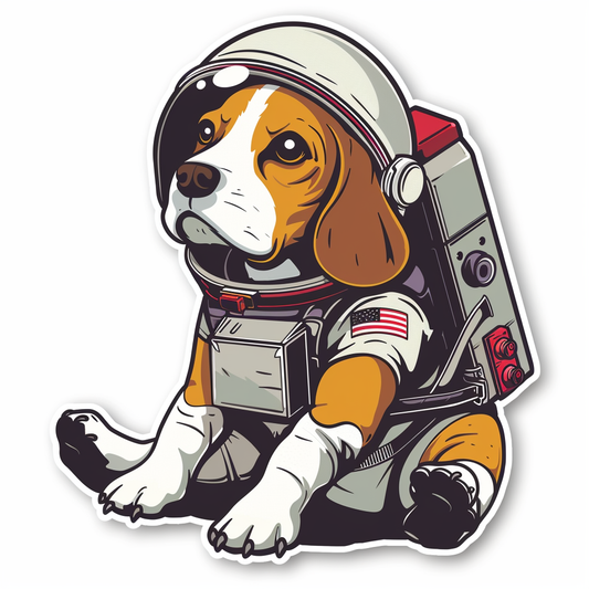 Beagle dog astronaut Vinyl Decal Sticker for Car, Laptop, Tumbler and more # F011934