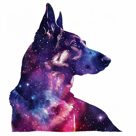 German Shepherd Dog galaxy Vinyl Decal Sticker for Car, Laptop, Tumbler and more # F011298