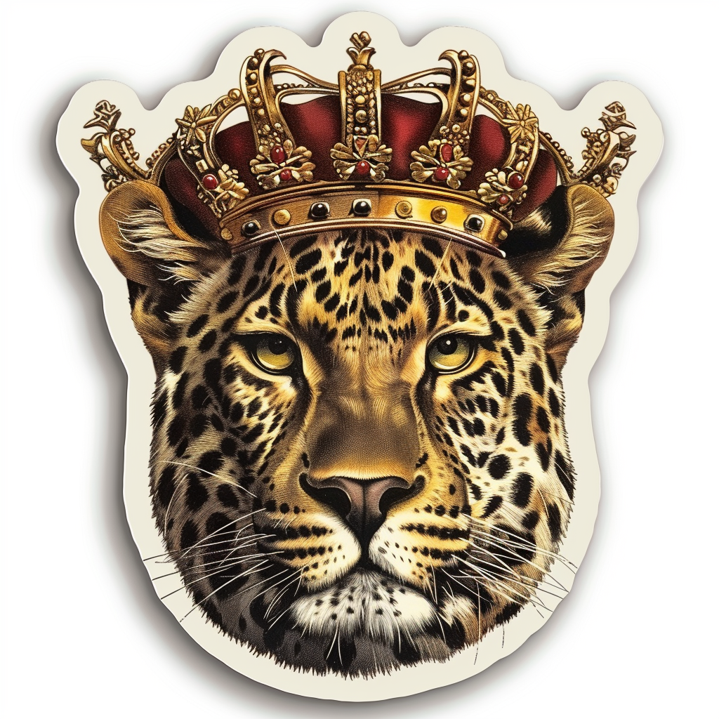 Leopard majestic Expressive surreal Vinyl Decal Sticker for Car, Laptop, Tumbler and more # F022464