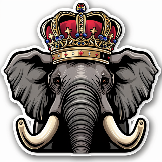 Elephant Expressive surreal Vinyl Decal Sticker for Car, Laptop, Tumbler and more # F022315-4" x 4"