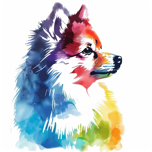 Sticker of a Pomeranian Dog majestic Expressive surreal Vinyl Decal Sticker for Car, Laptop, Tumbler and more # F013799