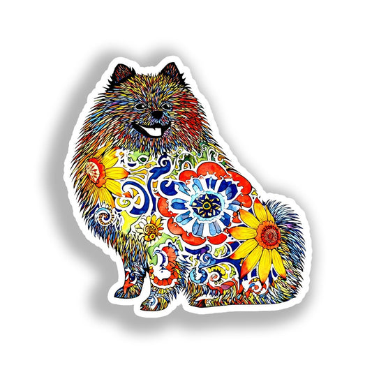 Pomeranian Dog Vinyl Decal Sticker for Car, Laptop, Tumbler and more # A017344-4" x 4"