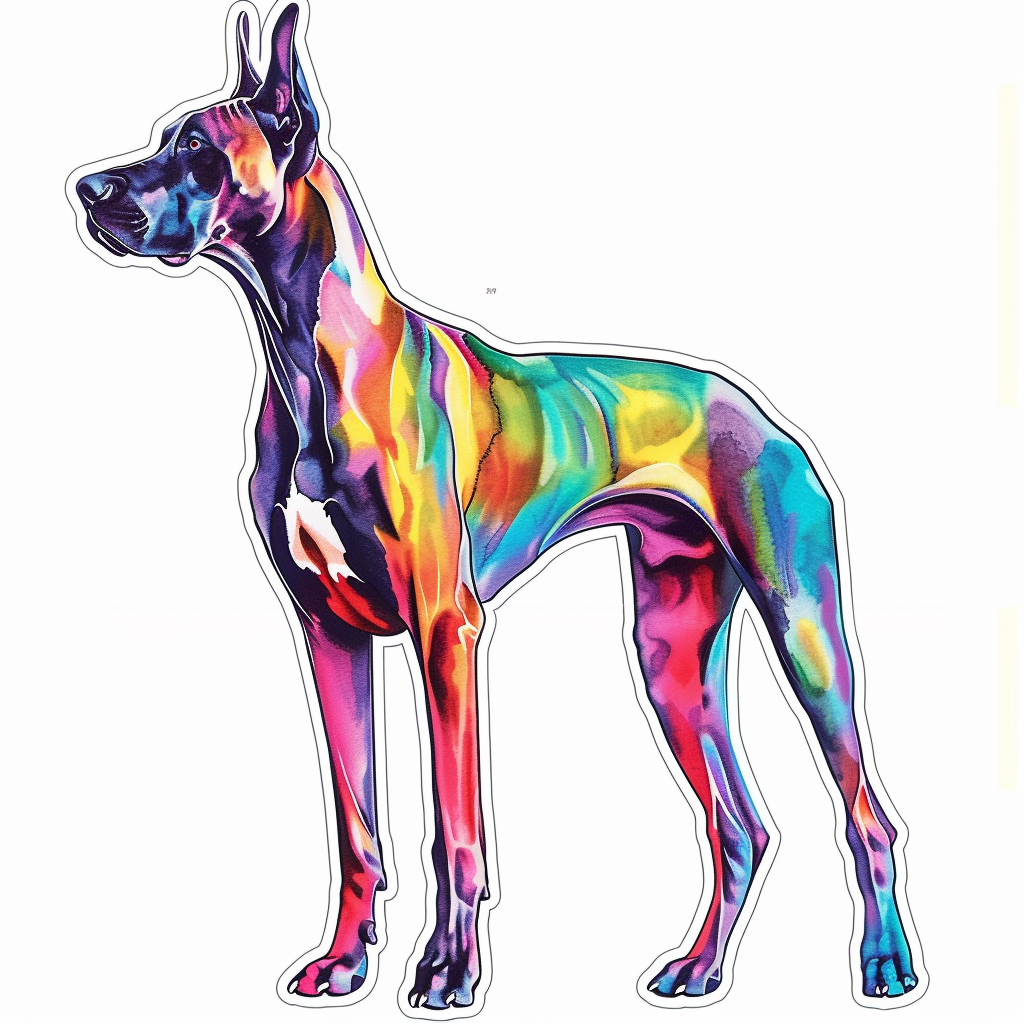 Great Dane Dog Expressive surreal Vinyl Decal Sticker for Car, Laptop, Tumbler and more # F022665