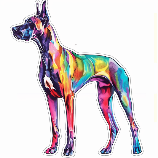 Great Dane Dog Expressive surreal Vinyl Decal Sticker for Car, Laptop, Tumbler and more # F022665