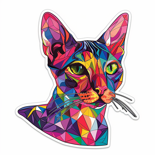 Abyssinian Cat astronaut majestic Expressive surreal Vinyl Decal Sticker for Car, Laptop, Tumbler and more # F021113-4" x 4"