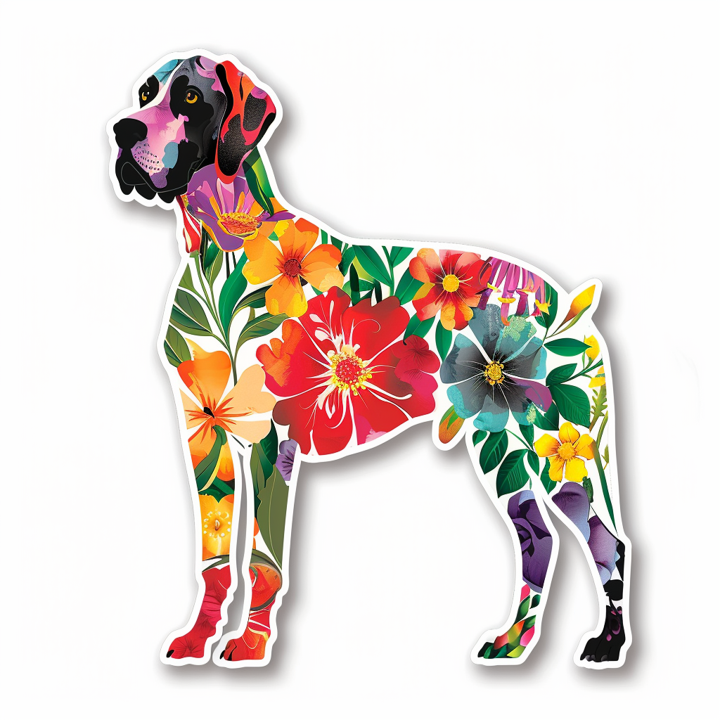 Great Dane Dog Expressive surreal Vinyl Decal Sticker for Car, Laptop, Tumbler and more # F022719