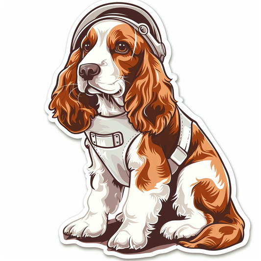 Cute and Adorable Cocker Spaniel Dog Expressive surreal Vinyl Decal Sticker for Car, Laptop, Tumbler and more # F019981-4" x 4"