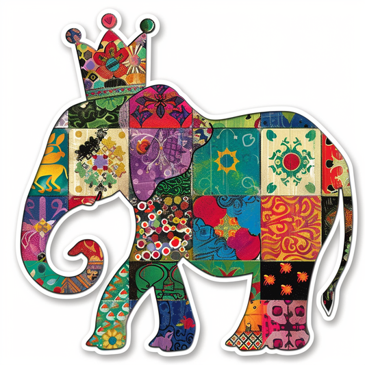 Elephant Expressive surreal Vinyl Decal Sticker for Car, Laptop, Tumbler and more # F022305-4" x 4"