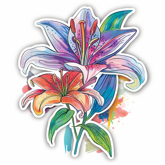 Lily flower majestic Expressive surreal Vinyl Decal Sticker for Car, Laptop, Tumbler and more # F023174