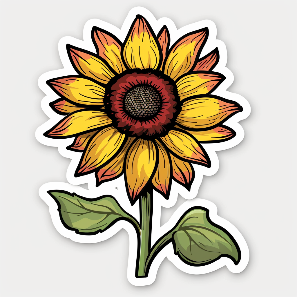 Sunflower flower majestic Expressive surreal Vinyl Decal Sticker for Car, Laptop, Tumbler and more # F023156