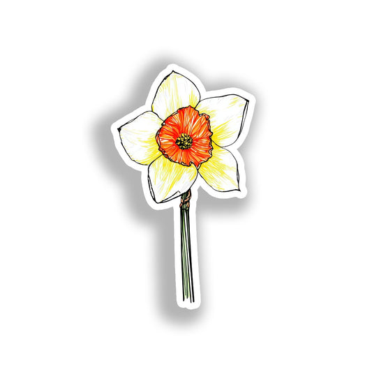 Daffodil Flower Vinyl Decal Sticker for Car, Laptop, Tumbler and more # A019732-4" x 4"