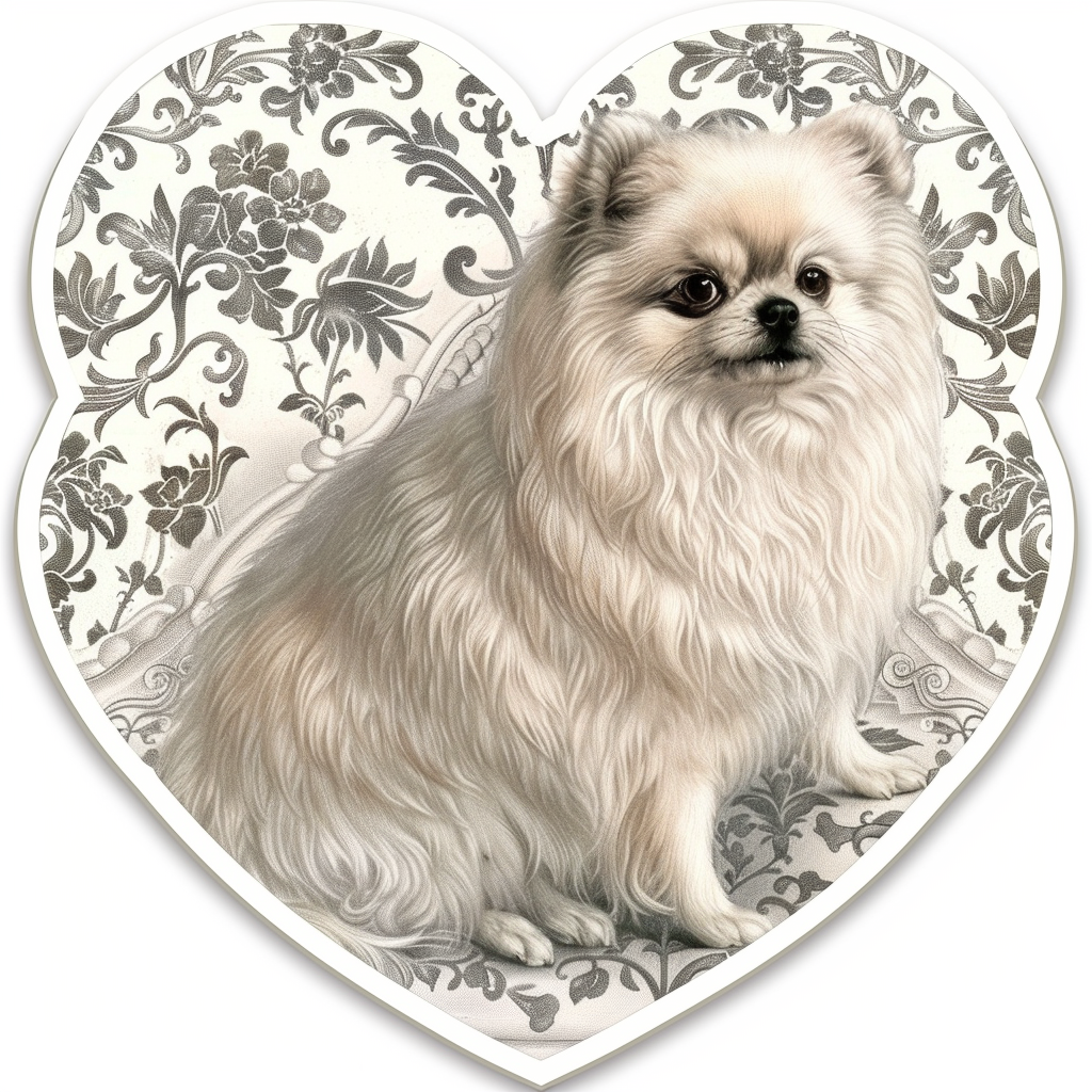 Sticker of a Pomeranian Dog majestic Expressive surreal Heartcore Vinyl Decal Sticker for Car, Laptop, Tumbler and more # F014006