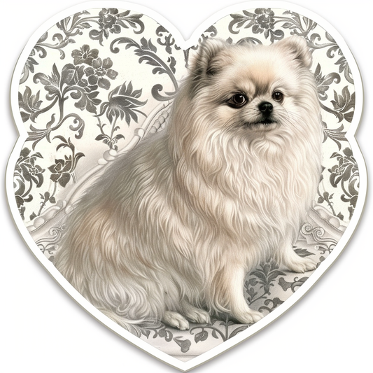 Sticker of a Pomeranian Dog majestic Expressive surreal Heartcore Vinyl Decal Sticker for Car, Laptop, Tumbler and more # F014006