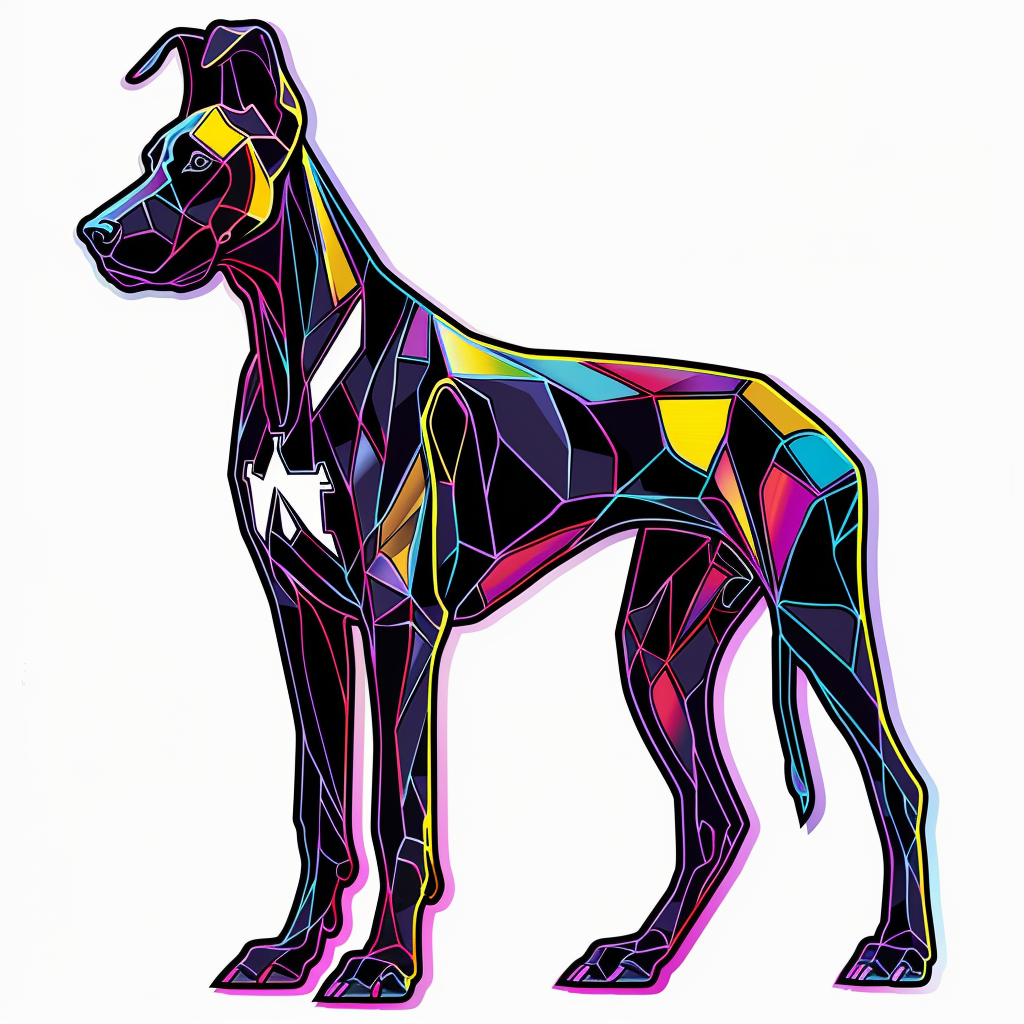 Great Dane Dog Expressive surreal Vinyl Decal Sticker for Car, Laptop, Tumbler and more # F022732