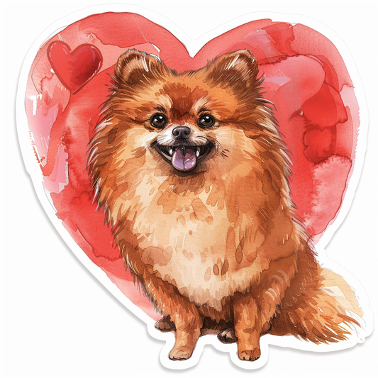 Sticker of a Pomeranian Dog majestic Expressive surreal Heartcore Vinyl Decal Sticker for Car, Laptop, Tumbler and more # F013955
